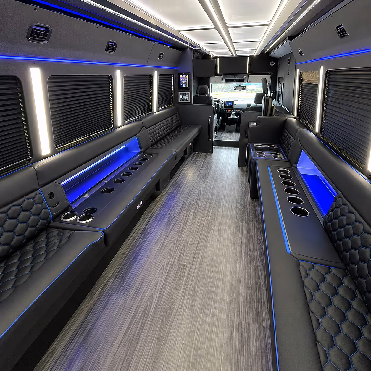Cincinnati Private Event Transportation party bus interior