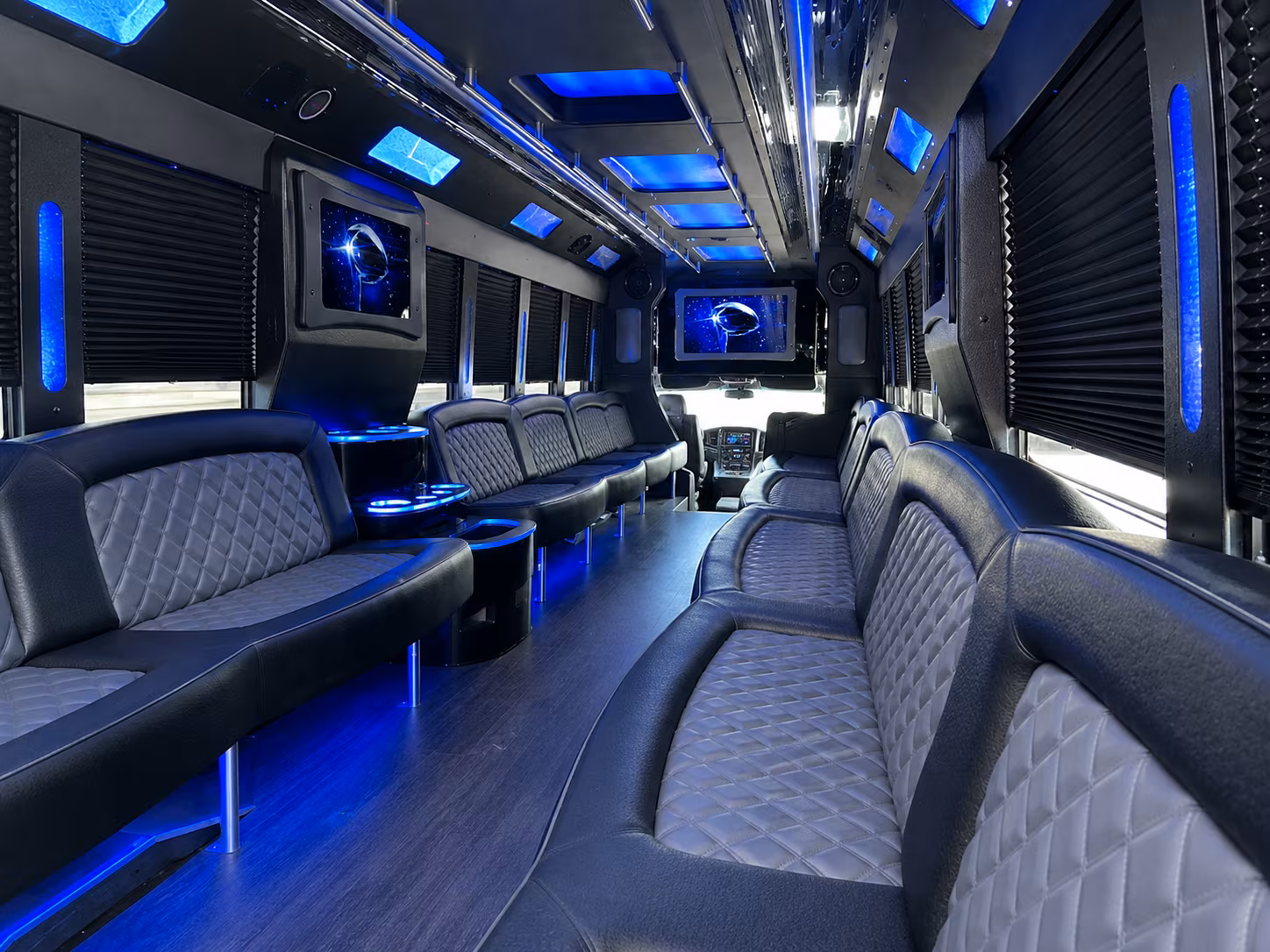 Cincinnati Sporting Event Transportation party bus interior